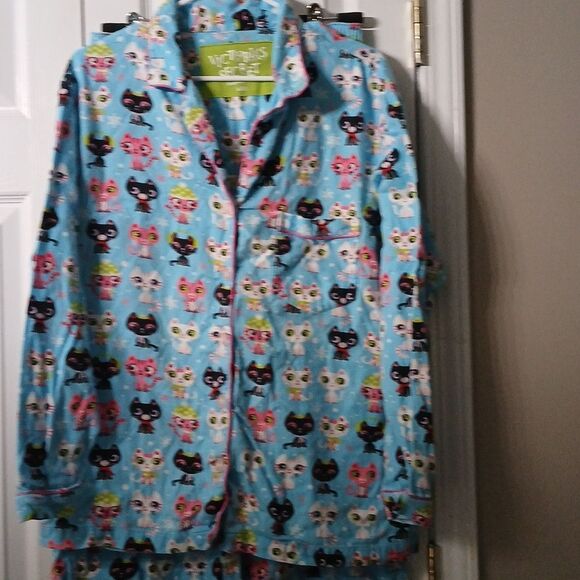 Victoria's Secret kitty cat 2 pc pajama pj set Sz L EUC - Picture 3 of 11